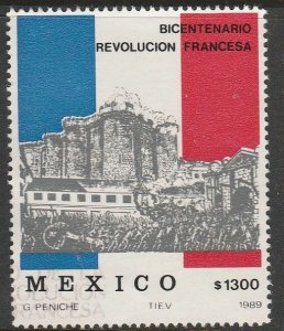 MEXICO 1621, BICENTENARY OF THE FRENCH REVOLUTION. MINT, NH. VF.