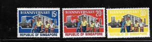 SINGAPORE, 73-75, MNH, FIRST ANNIV. OF THE REPUBLIC