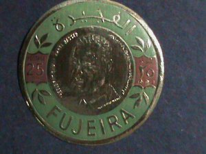 ​FUJEIRA- HARD TO FIND GOLD FOIL COIN STAMP MNH VF RARE WE SHIP TO WORLDWIDE