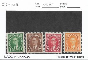 Canada: Sc # 217-220, MH (50878)