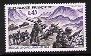 France #1248 Garigliano Battle Scene 1969 NH Cat. $ .50