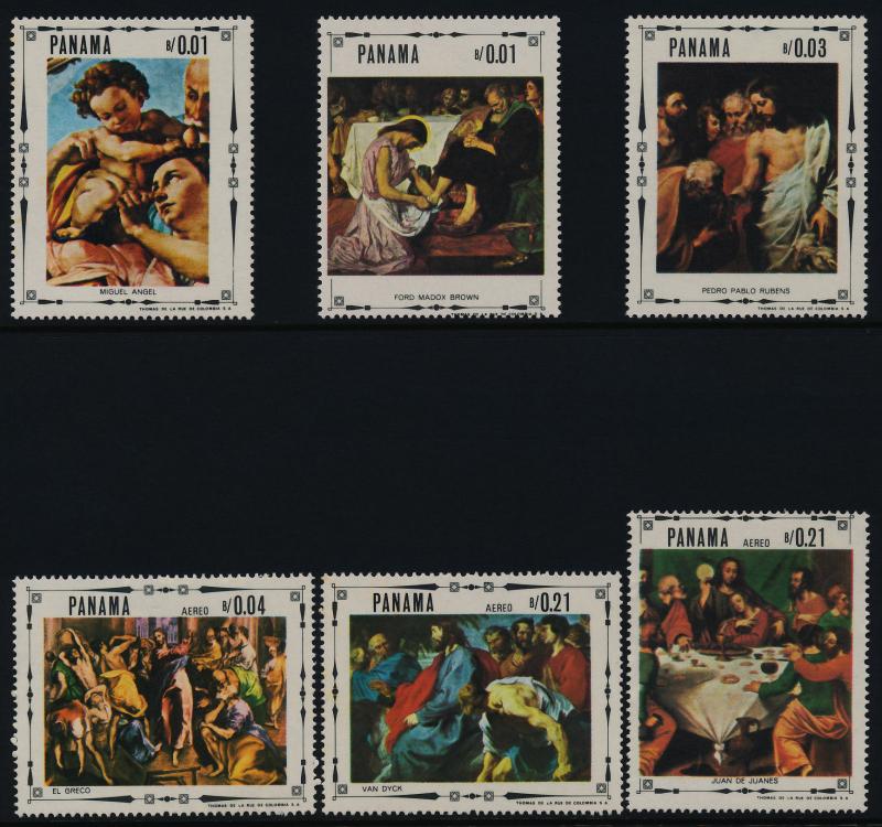 Panama 482-482E MNH Christmas, Art, Paintings