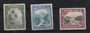 Jamaica 1932 Script wmk sideways set of 3 fine mint sg111-3 cat £70