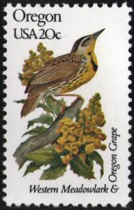 SC#1989 20¢ State Birds & Flowers: Oregon (1982) MNH