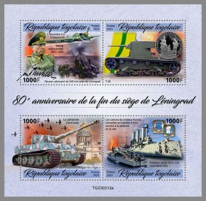 TOGO 2023 MNH 80th anniversary of the end of the battle of Leningrad M/S #312a