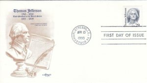 1993, Thomas Jefferson, Artmaster, FDC (D14429)