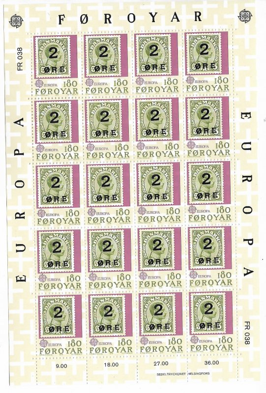 FAROE ISLANDS, 43-44, MNH, SHEETS OF 20, EUROPA