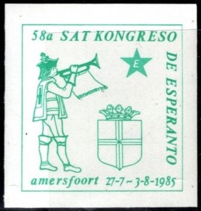 1985 Netherlands Poster Stamp 58th SAT Congress Of  Esperanto Amersfoort