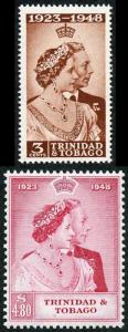 Trinidad and Tobago SG259/60 1948 Silver Wedding Set U/M