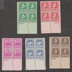 U.S. Scott Scott #864-868 Famous American Stamp - Mint NH Plate Block Set