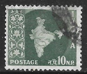 India 308: 10np Map of India, used, F-VF