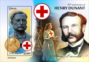 LIBERIA- 2023 - Henry Dunant, Red Cross - Perf Souv Sheet  - Mint Never Hinged
