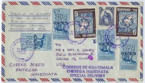 GUATEMALA US 1962 SPECIAL DELIVERY AIR MAIL COVER TO CHICAGO