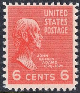 SC#811 6¢ John Quincy Adams (1938) MNH