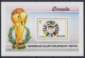 XG-AD039 GRENADA IND - Football, 1974 Munich World Cup, Flags MNH Sheet