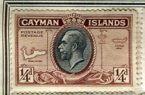 CAYMAN ISLANDS; 1930s early GV Pictorial fine Mint hinged 1/4d. value