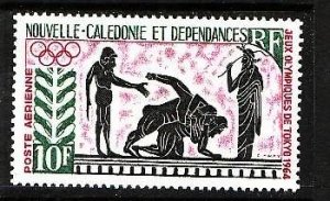 New Caledonia-Sc#C38-unused hinged Airmail-Sports-Tokyo Olympics-1964-id7-