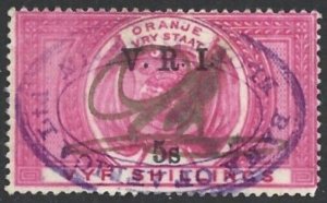 Orange Free State 1900 Revenue 5/ Red VG/F Used Barefoot #89 HP £10.00-