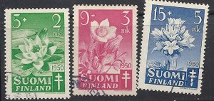 Finland.  Red Cross. Flowers. FU. SC.B101-B103