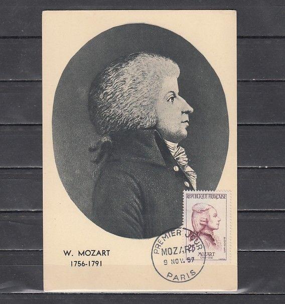 France, Scott cat. 862. Composer Mozart issue. Maximum Card.