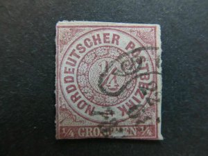 A4P15F155 German States North German Confederation 1868 1/4gr Fine Used-