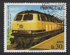 SE)1986 PARAGUAY, FROM THE TRAINS SERIES, DIESEL LOCOMOTIVE - HYDRAULICS, CTO