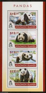 SOLOMON ISLANDS 2015 PANDAS SHEET   MINT NH