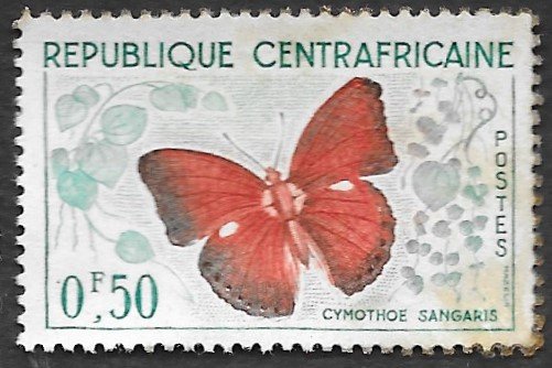 Central African Republic Scott #4 .50fr Butterfly (1964) Used