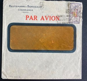 1930 Casablanca French Morocco Commercial Airmail Window  Cover