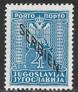 SERBIA WW2 GERMAN OCCUPATION 1941 4d SERBIEN DOWNWARD Postage Due Sc 2NJ5 MNH
