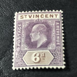 ST. VINCENT # 85--MINT/HINGED----VIOLET & BROWN----KEVII---1904-11