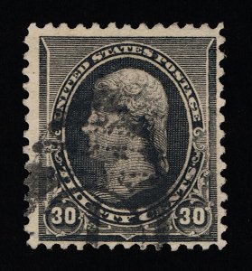 EXCELLENT GENUINE SCOTT #228 F-VF USED 1890 ABNC BLACK THOMAS JEFFERSON