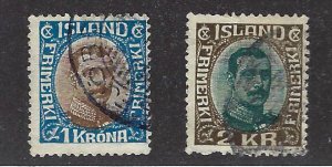 Iceland SC#126-127 Used F-VF $40.00...Worth a Close Look!