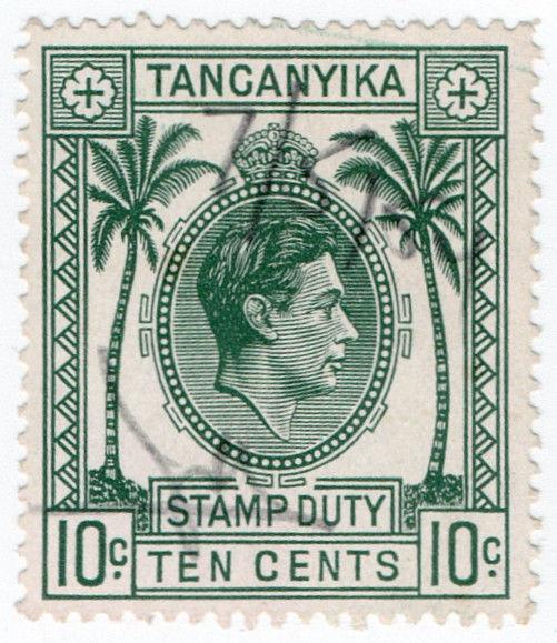 (I.B) KUT Revenue : Tanganyika Stamp Duty 10c