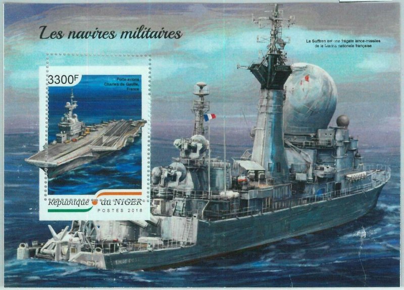 A1431- NIGER, ERROR, МISPERF Souvenir s: 2018 Aircraft carrier Charles de Gaulle