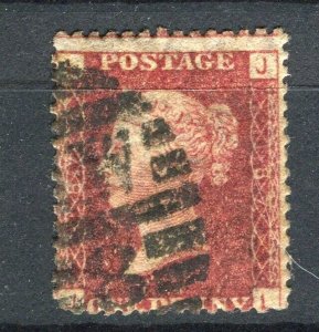 BRITAIN; 1850s early classic QV Penny Red issue fine used POSTMARK value