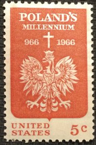 US MNH #1313 Single Poland’s Millennium SCV $.25 L18