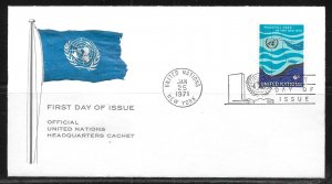 United Nations NY 215 Seabed Headquarters Cachet FDC