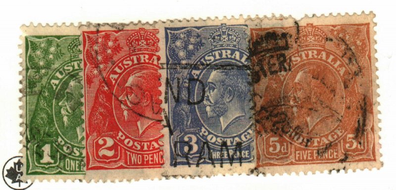 Australia #114, 116-7, 120 used