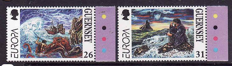 Guernsey-Sc#591-2-Unused NH Europa set-1997-