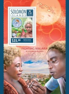 SOLOMON IS. - 2014 - Fighting Malaria - Perf Souv Sheet - Mint Never Hinged