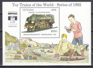 Guyana, Scott cat. 2635. Toy Trains s/sheet.