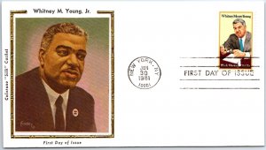 US FIRST DAY COVER Scott 1875 Whitney M. Young Jr Colorano SILK CACHET 1981