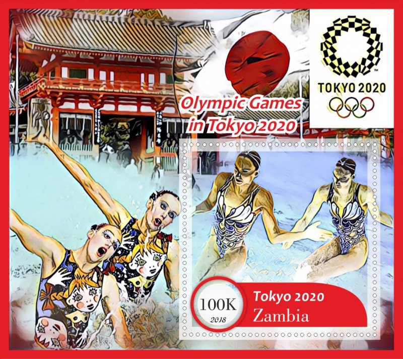 Stamps. Olympic Games Tokyo  6 sheets perf Zambia MNH **