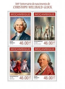 2014 MOZAMBIQUE  MNH. CHRISTOPH WILLIBALD GLUCK   |  Michel Code: 7090-7093