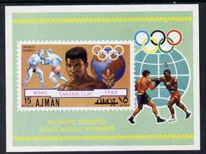 Ajman 1971 Olympic Boxers (Clay) imperf m/sheet unmounted...