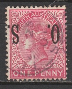 SOUTH AUSTRALIA 1899 QV OS 1D ERROR OS INVERTED USED