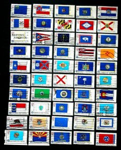 US 1633-82 Used 1976 US Bicentennial State Flags Complete Singles