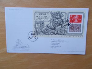 2010 GV Accession Festival of Stamps M/Sheet First Day Cover Tallents House SHS