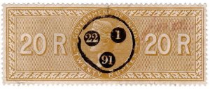 (I.B) India Revenue : Special Adhesive 20R (1868)